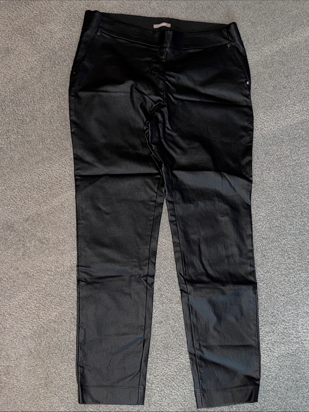 Maurices Black Skinny Coated Faux Leather Pull On Pants. Size 16W Reg